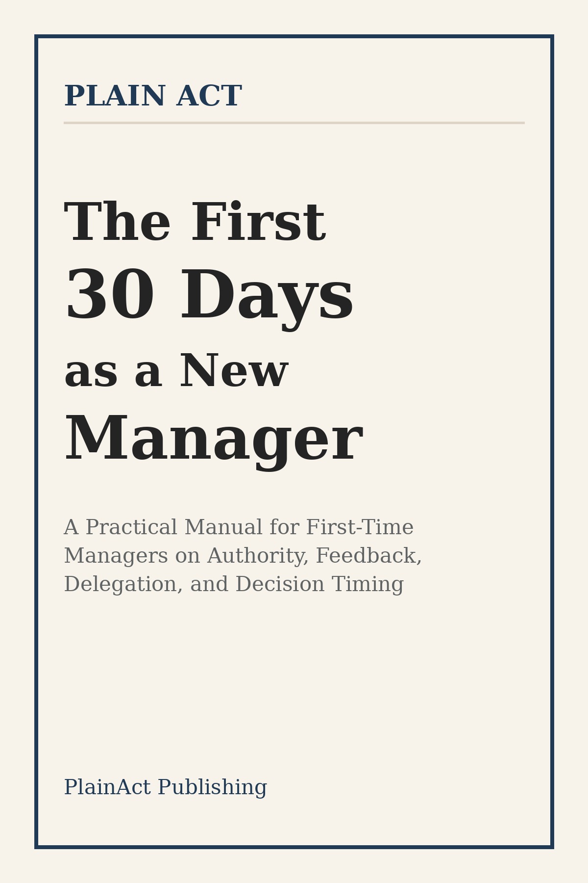 Cover of The First 30 Days as a New Manager